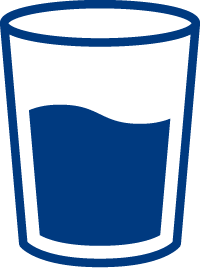 Schluckstörungen - Wasserglas als Symbol für Probleme beim Trinken